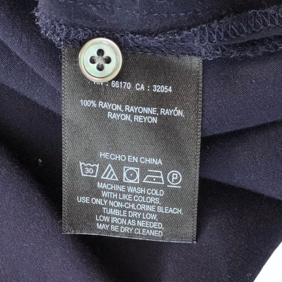 Anthropologie Maeve monogram E elephant blouse top small navy blbue - Picture 12 of 12